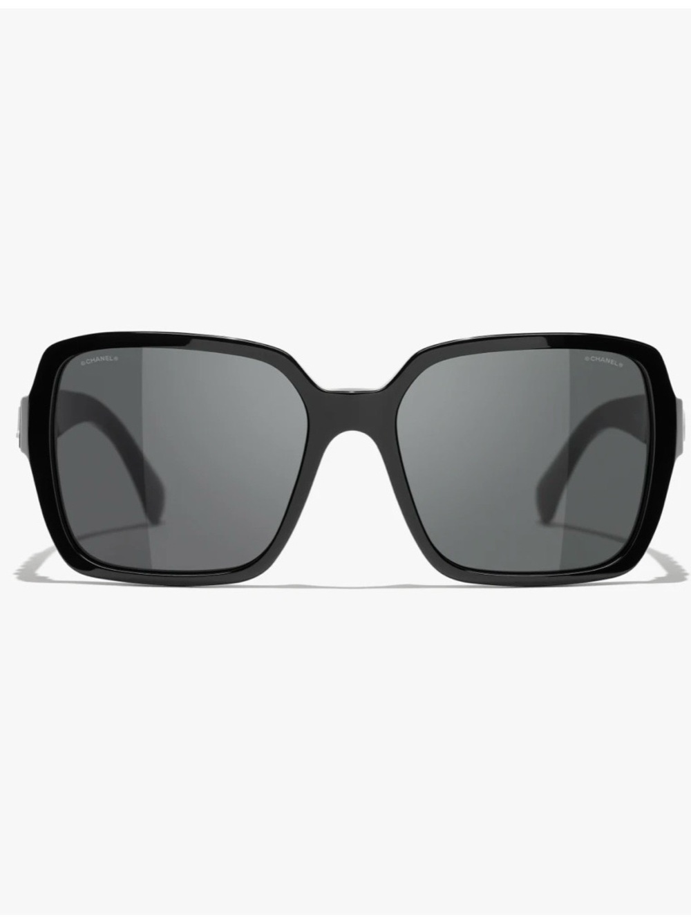 CHANEL Black Oversized Square Sunglasses with Dark Lenses